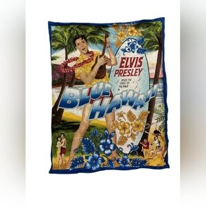 Elvis Presley Collectors Throw Blanket EUC Blue Hawaii
